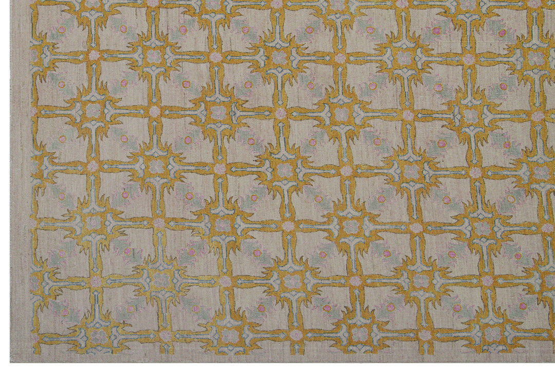 10'x13' Yellow Wool Rug |Geometric Design | Ariana Modern Rug