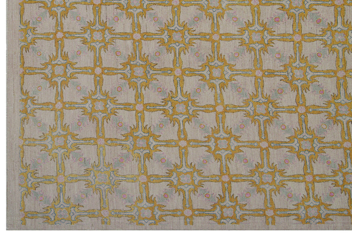 10'x13' Yellow Wool Rug |Geometric Design | Ariana Modern Rug