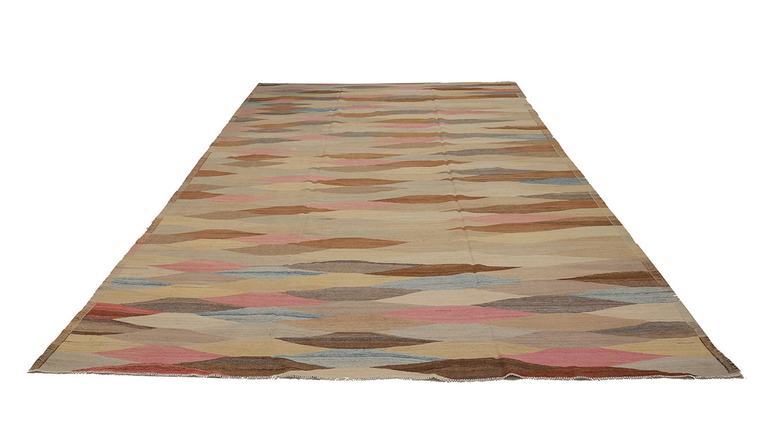 10'x14' Afghan Handwoven Kilim Rug | Multicolor Geometric
