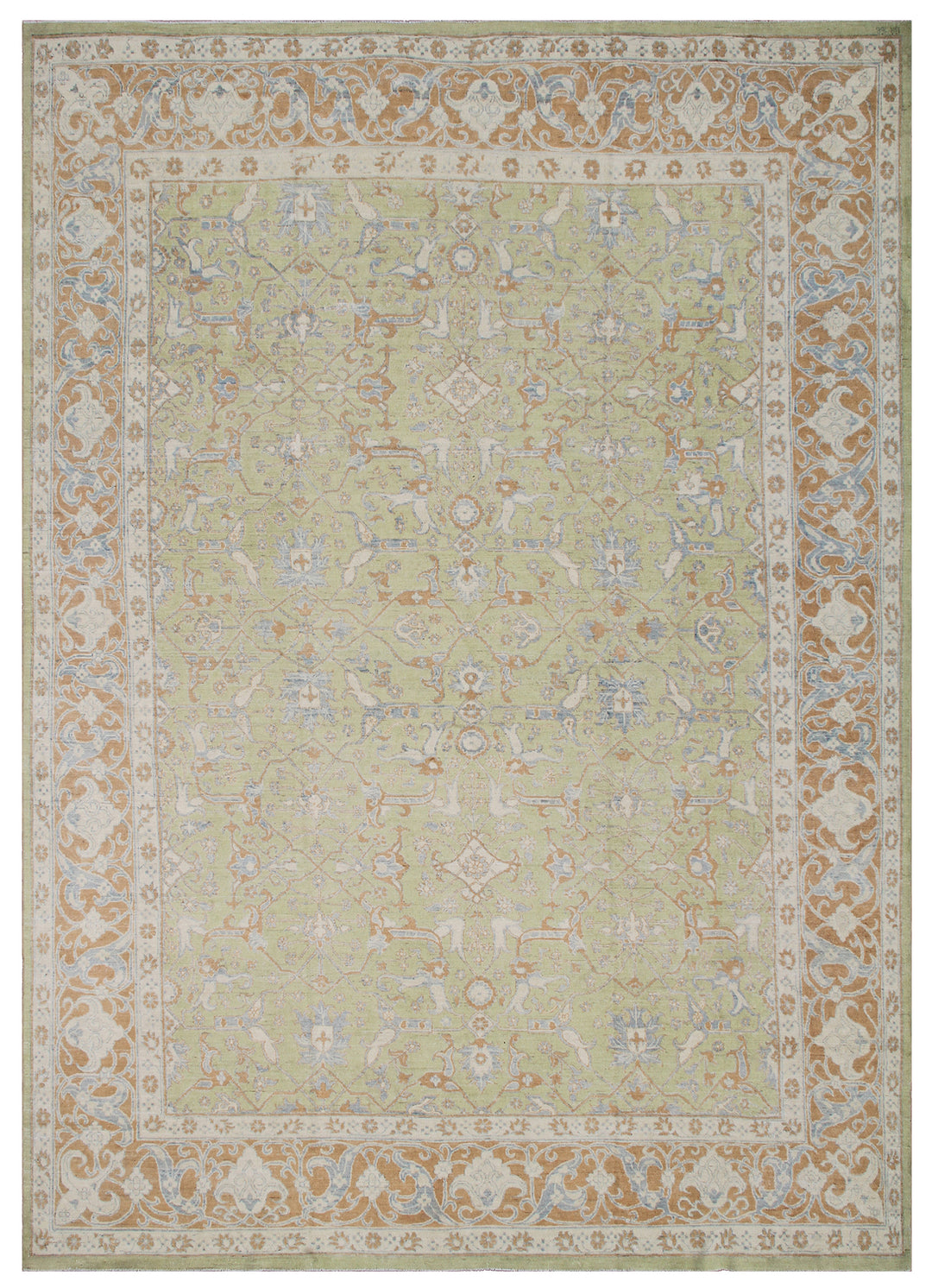 10'x14' Persian Design Rug |Ariana Traditional Green Hand Knotted Rug