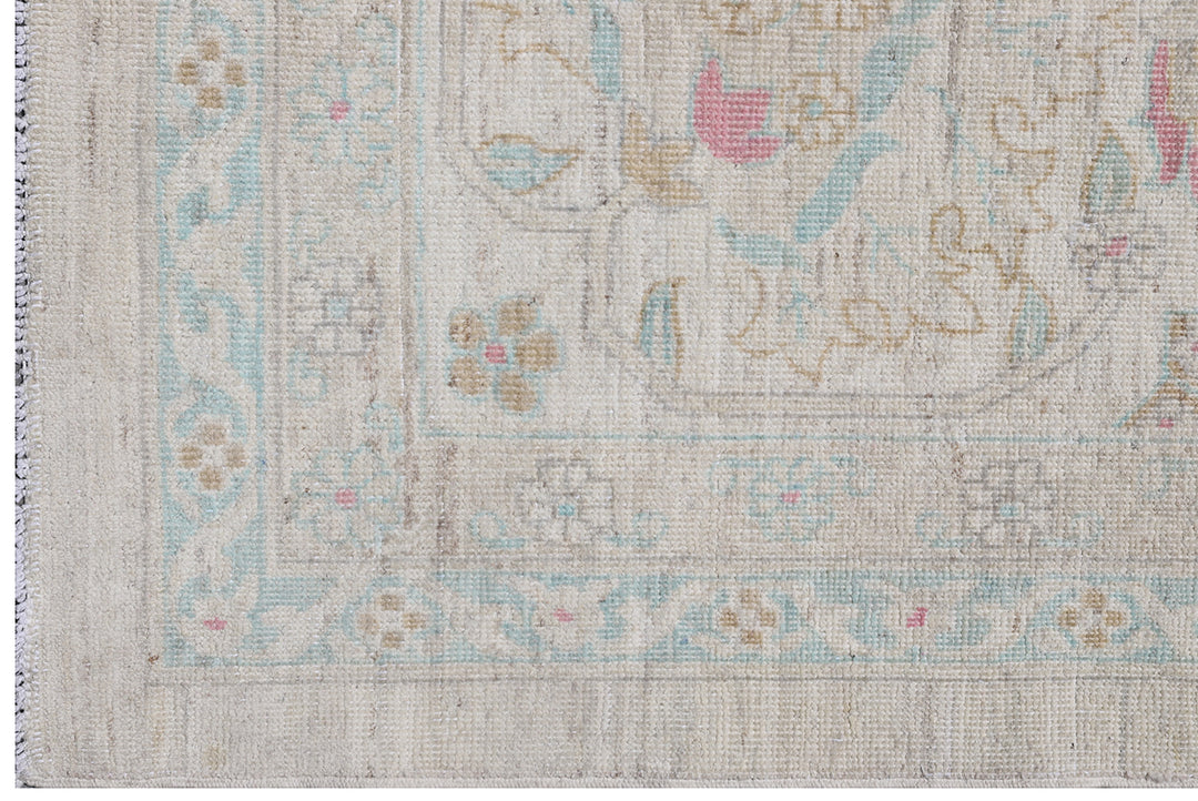 10'x14' Wool Rug | Ariana Traditional | Blue Ivory Pink Rug