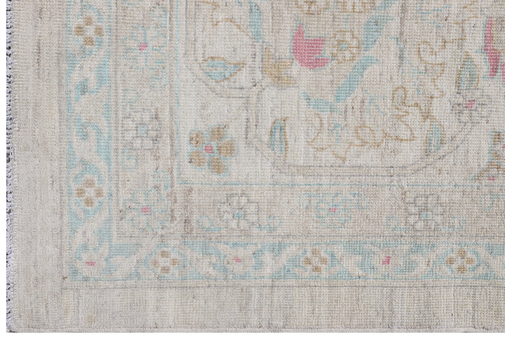 10'x14' Wool Rug | Ariana Traditional | Blue Ivory Pink Rug