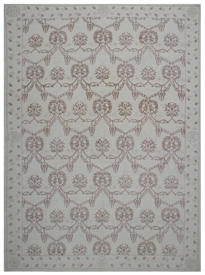 10'x14' Wool Rug | Earthtone | Floral Rug