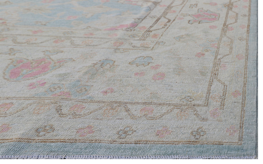 10'x14' Soft Blue Pink Ivory Brown Sultanabad Design Ariana Traditional Rug