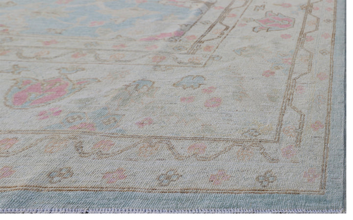 10'x14' Soft Blue Pink Ivory Brown Sultanabad Design Ariana Traditional Rug