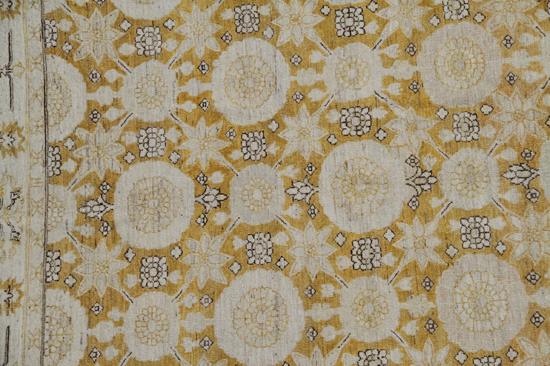 10'x8' Transitional Hand-Knotted Rug | Floral Tabriz Design Rug
