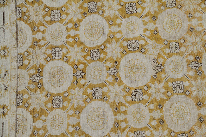10'x8' Transitional Hand-Knotted Rug | Floral Tabriz Design Rug