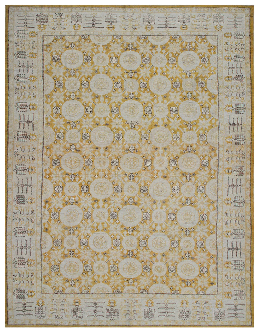 10'x8' Transitional Hand-Knotted Rug | Floral Tabriz Design Rug