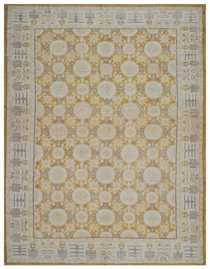 10'x8' Transitional Hand-Knotted Rug | Floral Tabriz Design Rug