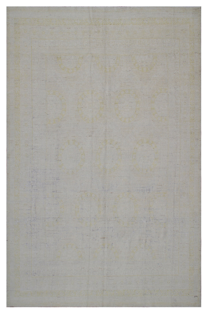 11'x8' Hand-Knotted Rug | Pale | Vintage Khotan Design