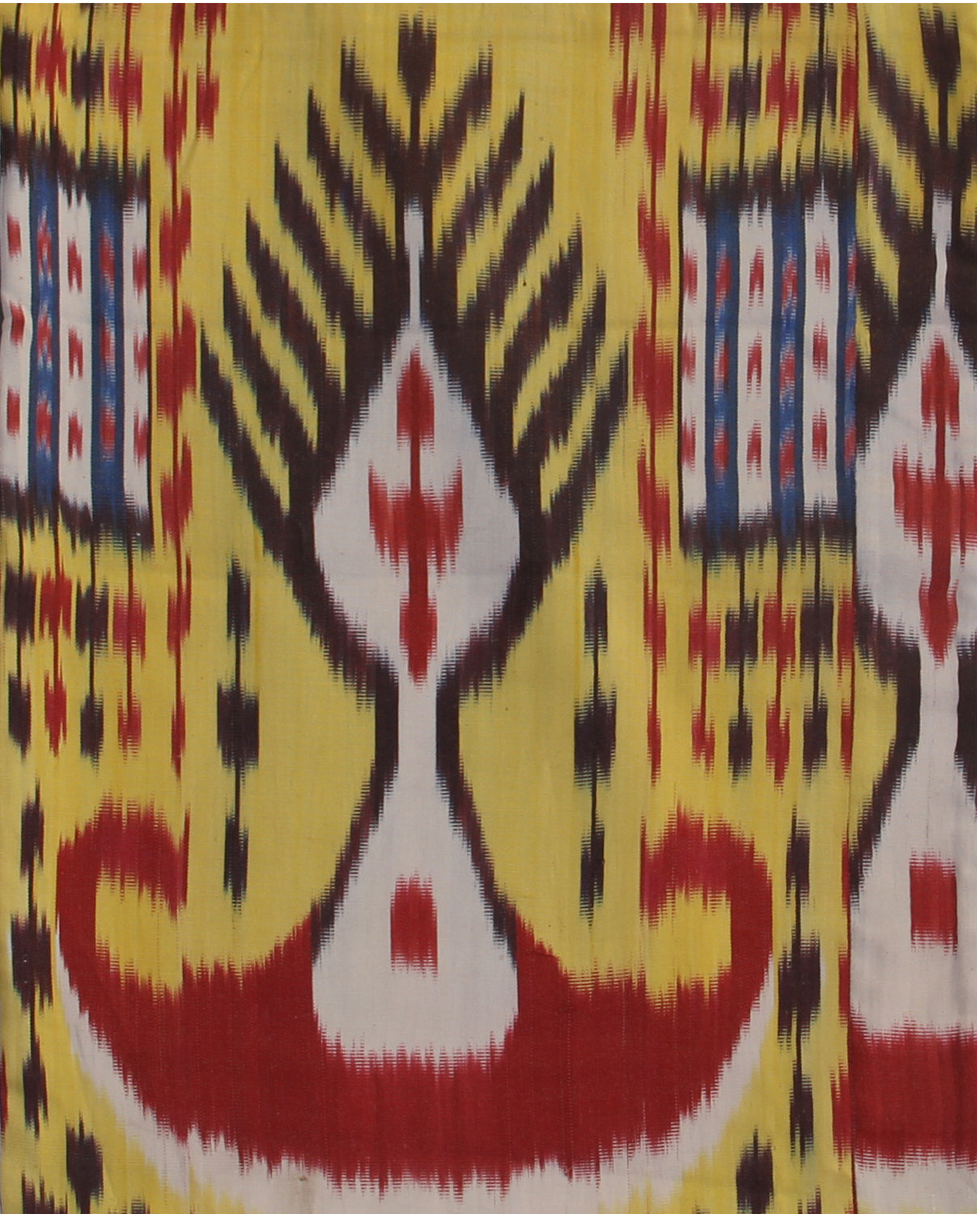 12''x12'' Ikat Yellow Red Blue White Black Pillowcase