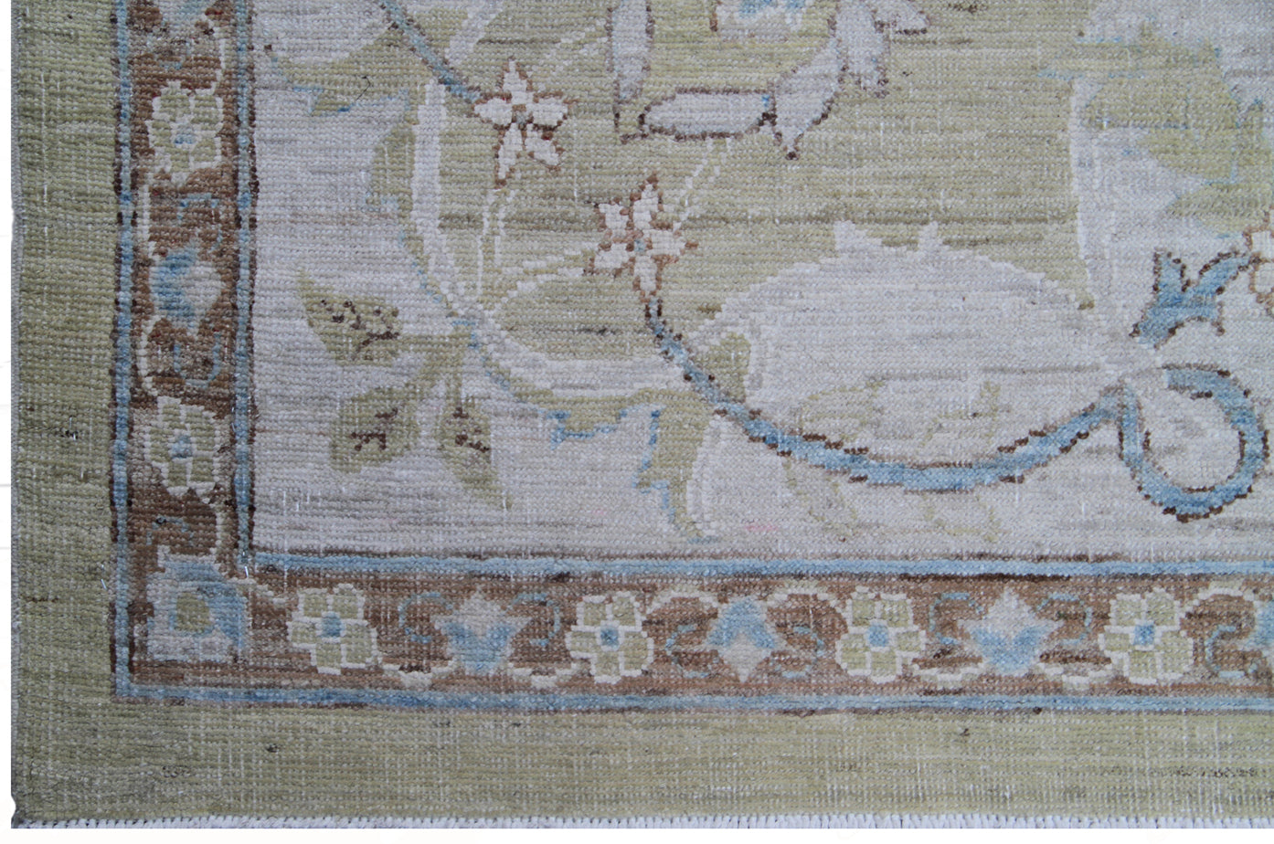 9'12 Fine Silk and Wool Blue White Polonaise Design Ariana Luxury Rug