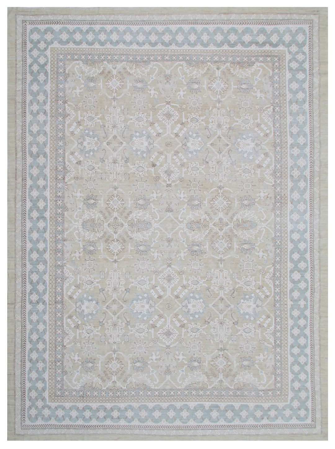 10'x14' Ariana European Design Beige Cream Blue White Rug