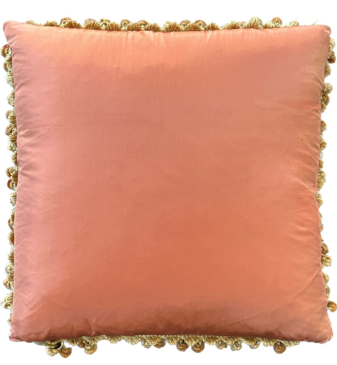 24" x 24" Beige Floral Aubusson Decorative Pillow