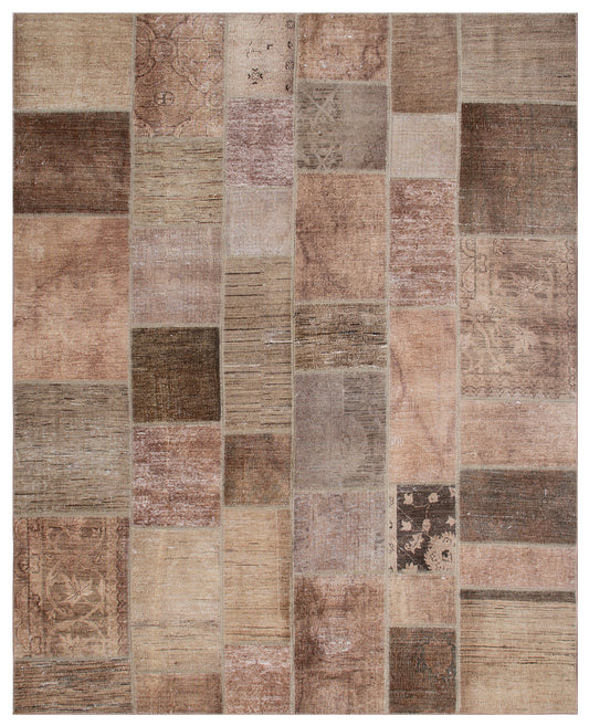 8'x10' Brown Ariana Patchwork Rug