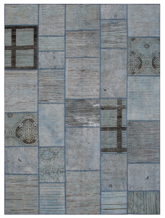 6'x8' Gray Ariana Patchwork Wool Area Rug