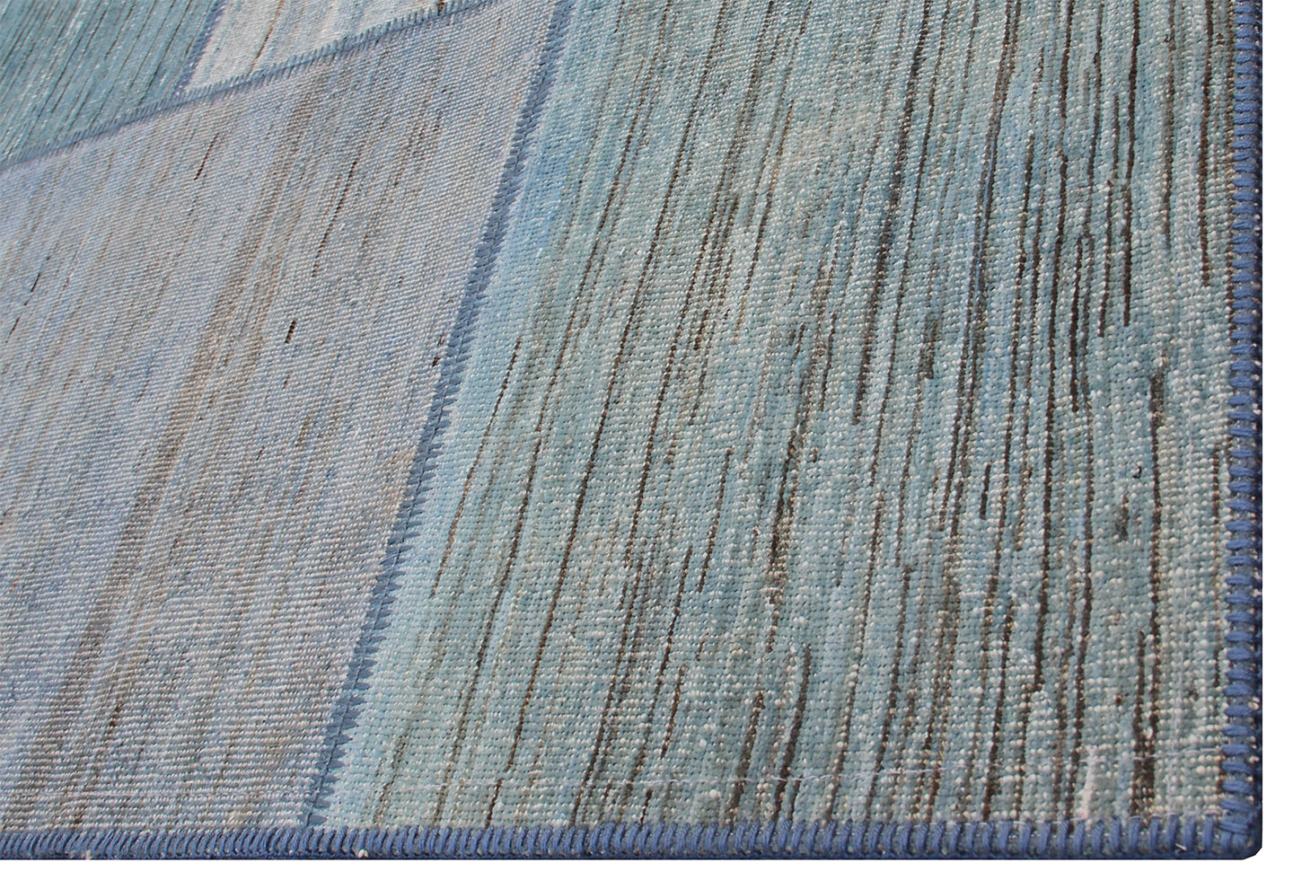 6x8 Overdye Grey Blue Ariana Patchwork Rug