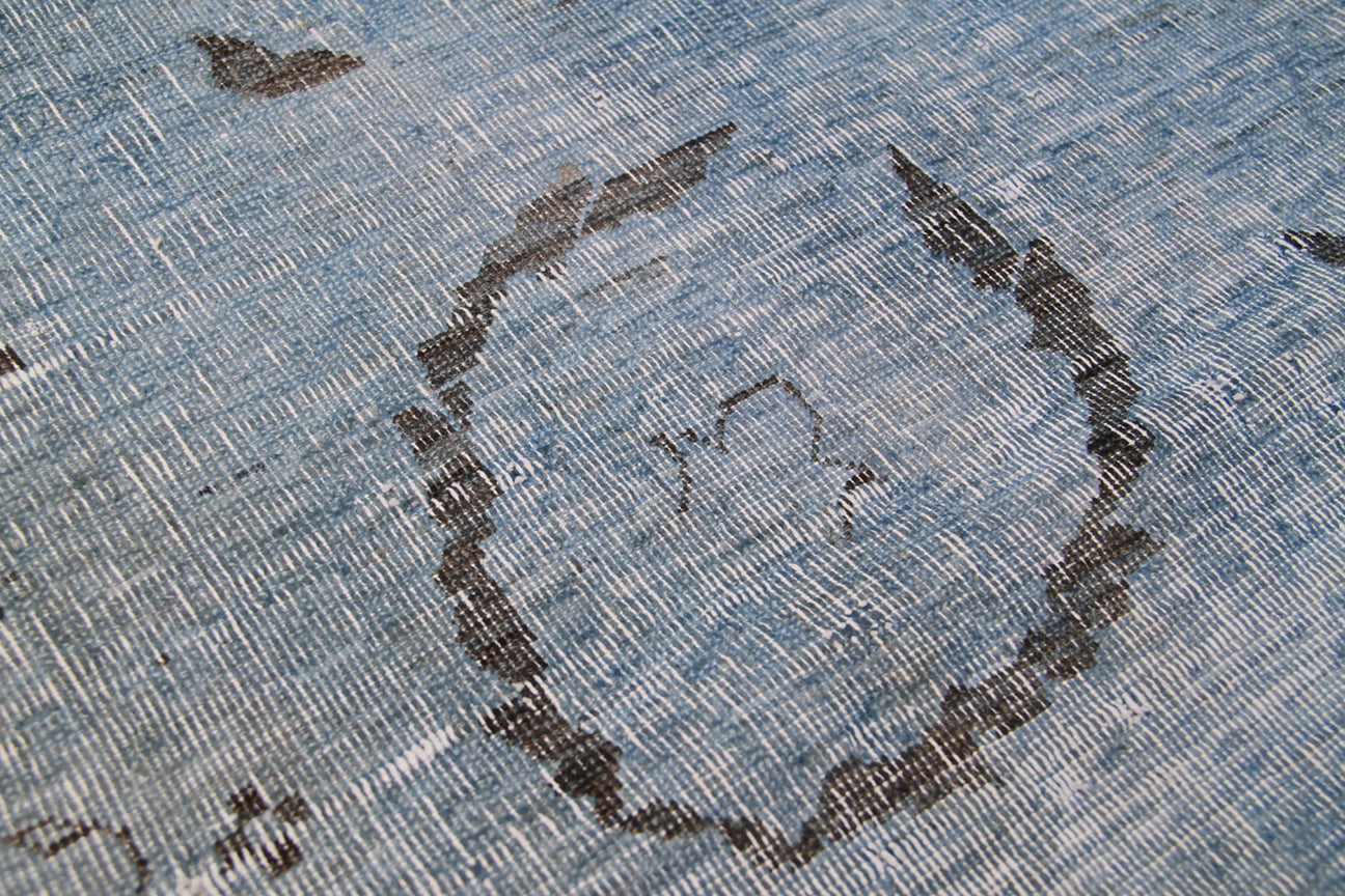 6x8 Overdye Grey Blue Ariana Patchwork Rug