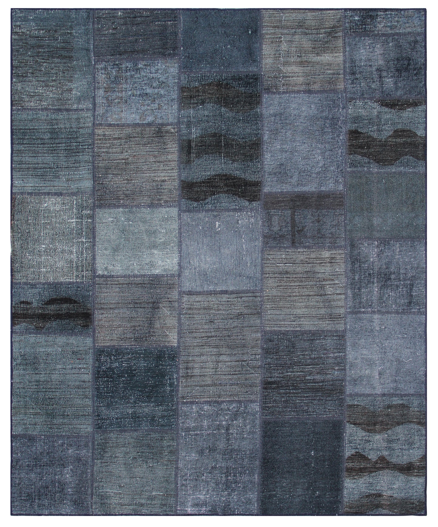 6x8 Overdye Blue Gray Ariana Patchwork Rug