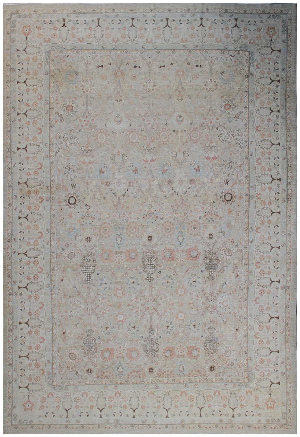 10x14 Fine Wool And Silk Tabriz Design Ariana Traditional