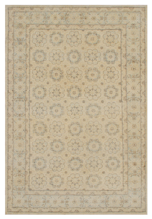 9'x6' Ariana Transitional Gold Blue Brown Rug