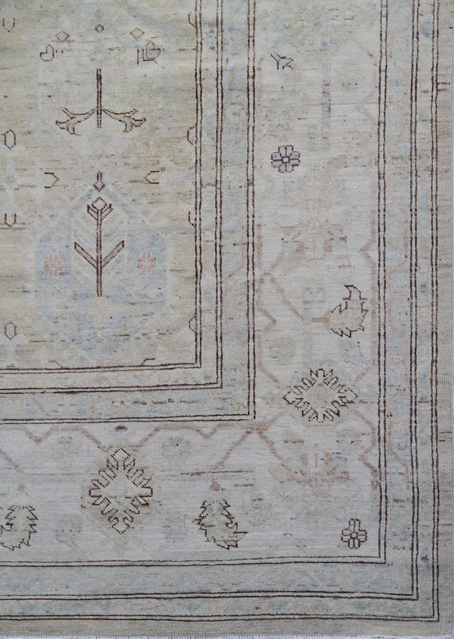 9'x12' Ariana Caucasian Geometric Earth Tone Hazara Rug