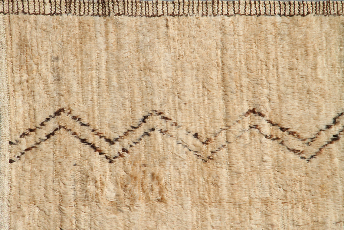 6x9 Ariana Moroccan Style Ivory Brown Barchi Rug