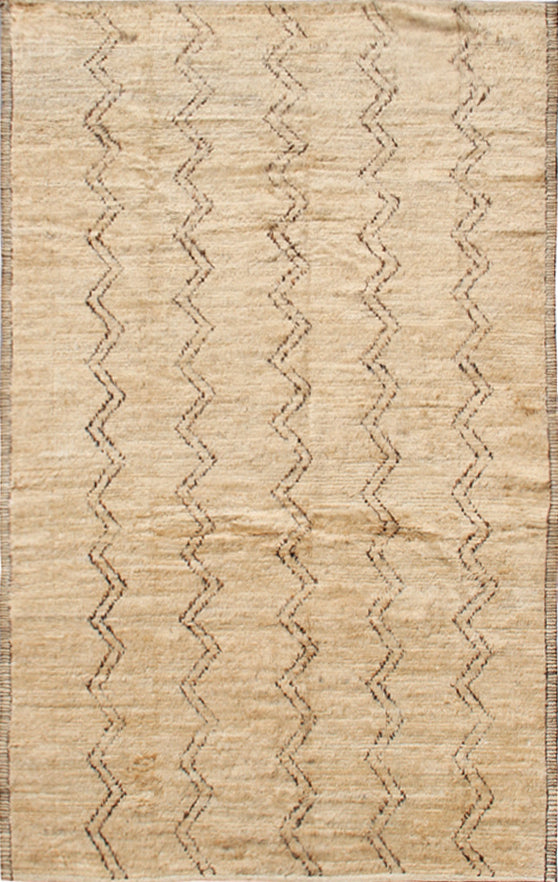 6x9 Ariana Moroccan Style Ivory Brown Barchi Rug