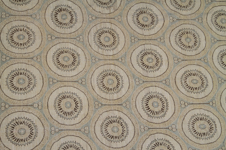 9'x12' Hand-knotted Rug | Ariana Modern Blue Ivory Brown Rug