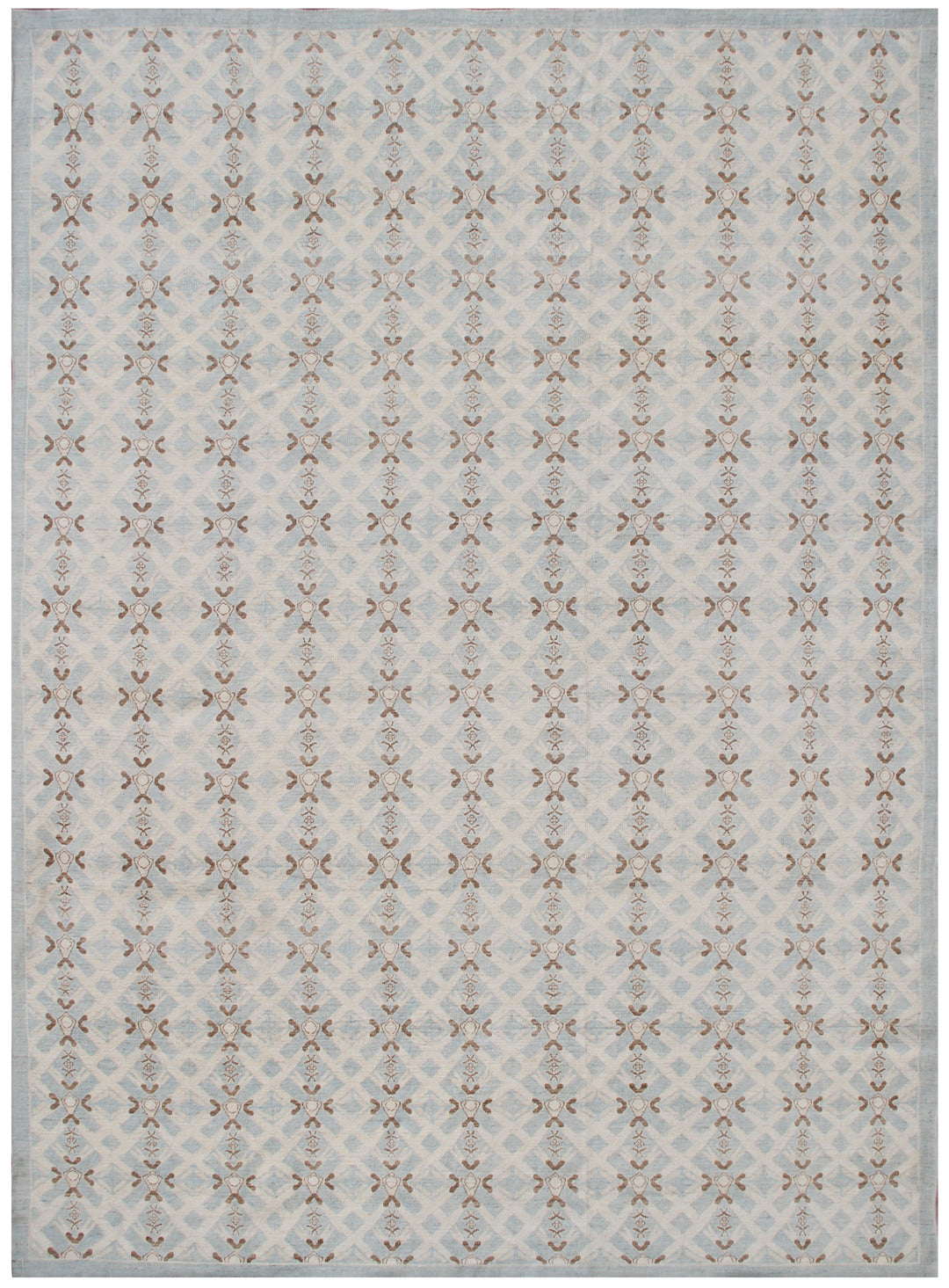 9'x12' Geometric Rug | Blue Brown Ivory | Ariana Modern Rug