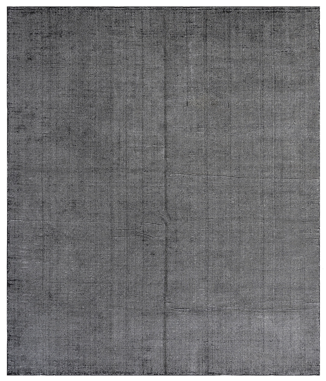 12'x15' Black and White Cut and loop Pile Hand Loom Rug