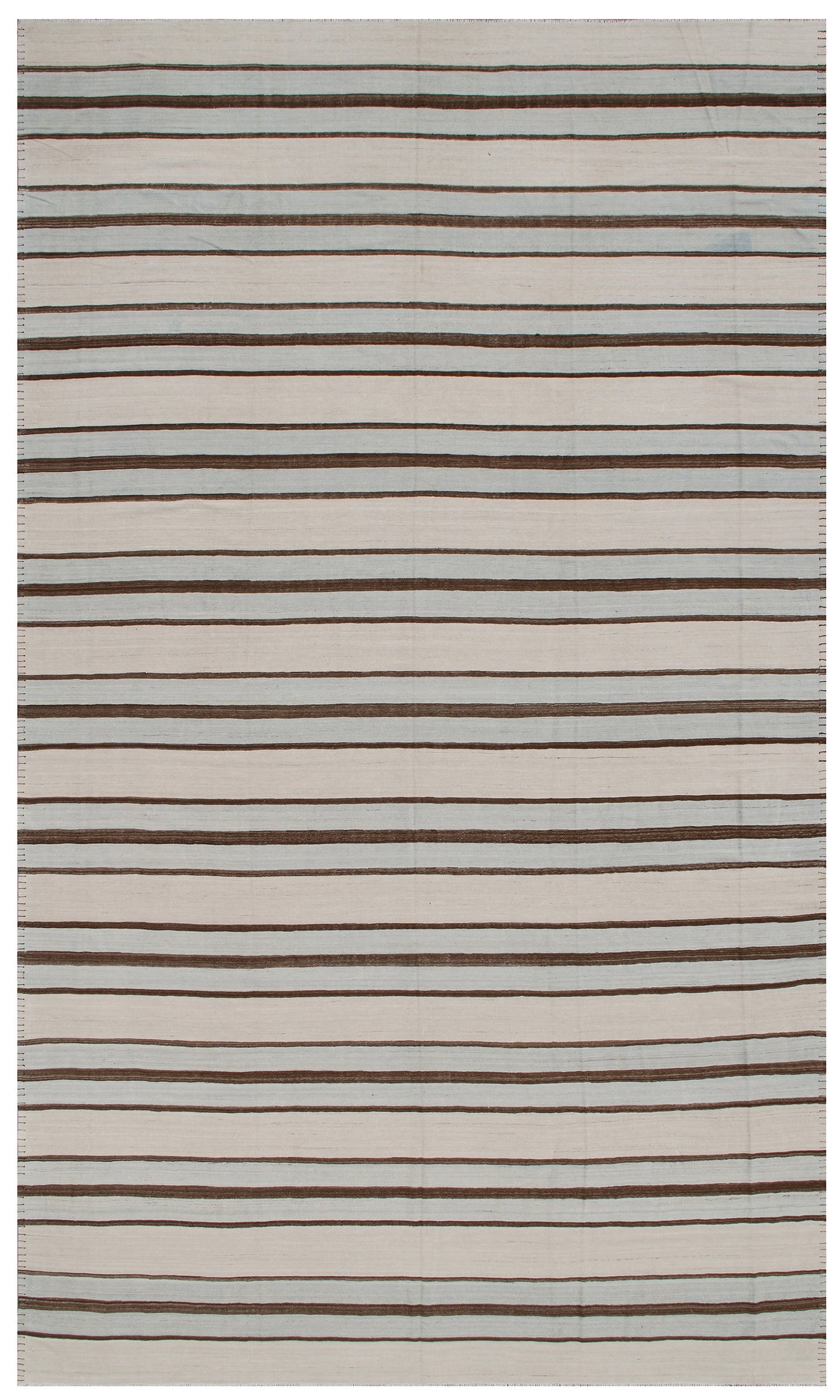 12x18 Ariana Striped Blue Ivory Brown Kilim