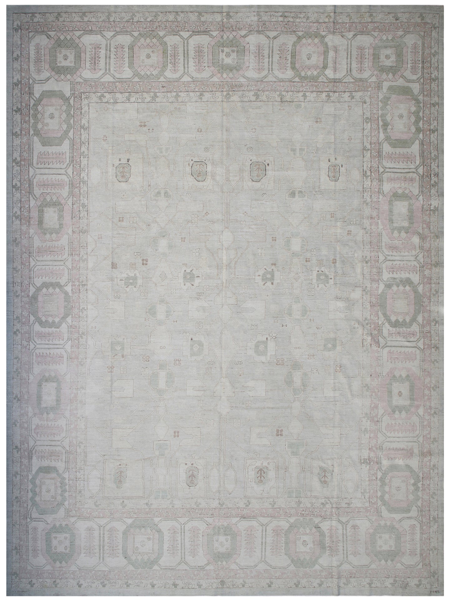 14'x19' Ariana Transitional Bachshayish Design Soft Green Geometric Rug