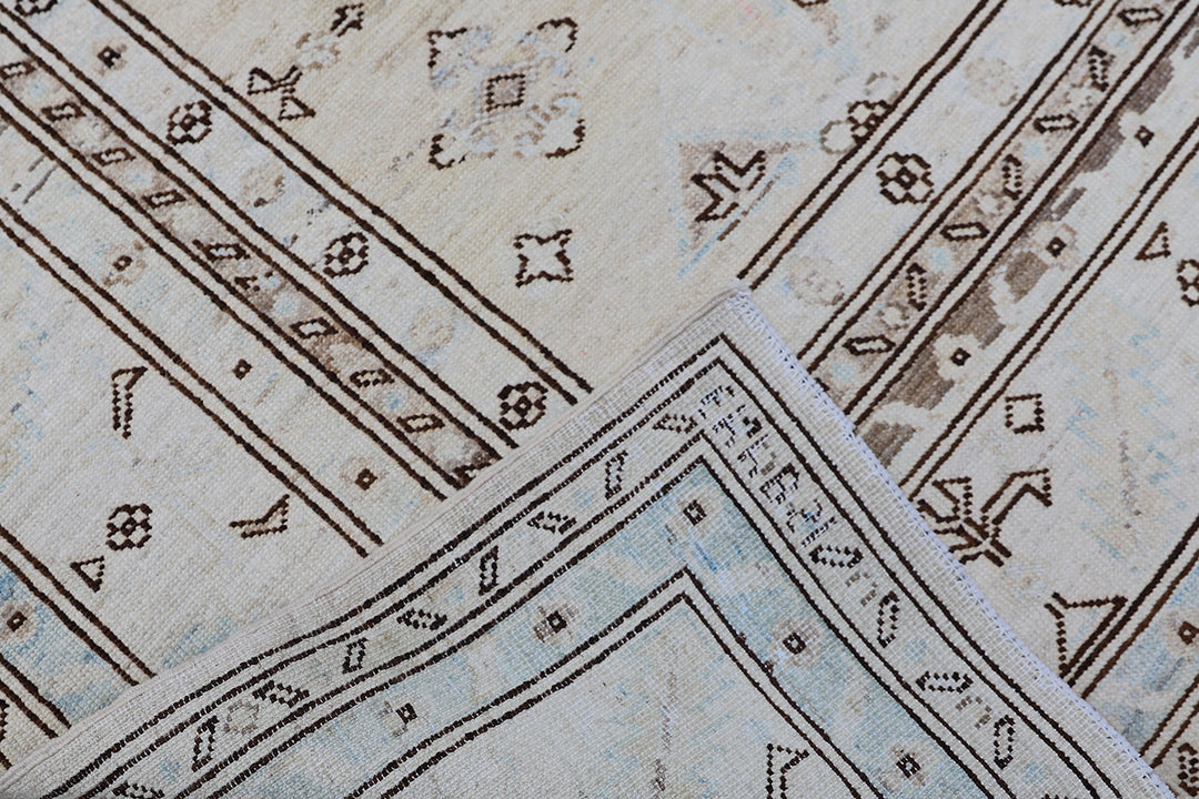 6'x9' Afghan Hand-Knotted Rug | Earth Tone Wool | Geometric