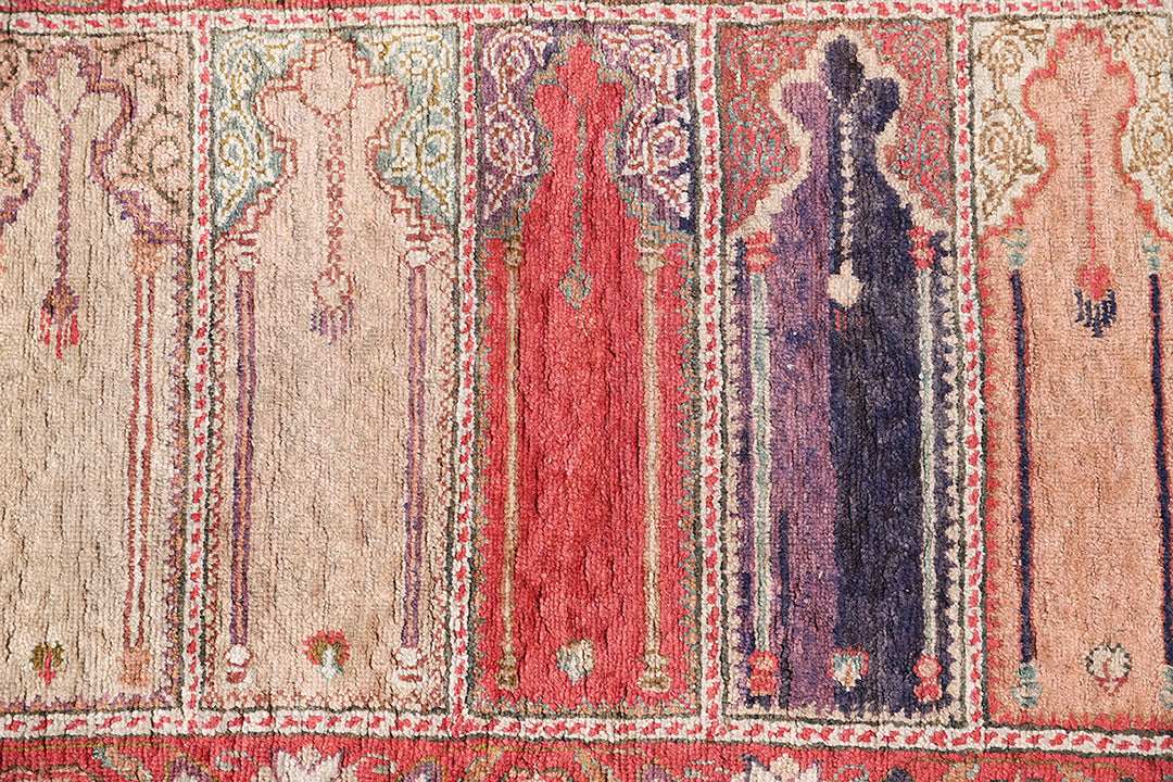 2x5 Vintage Turkish Saf Prayer Rug