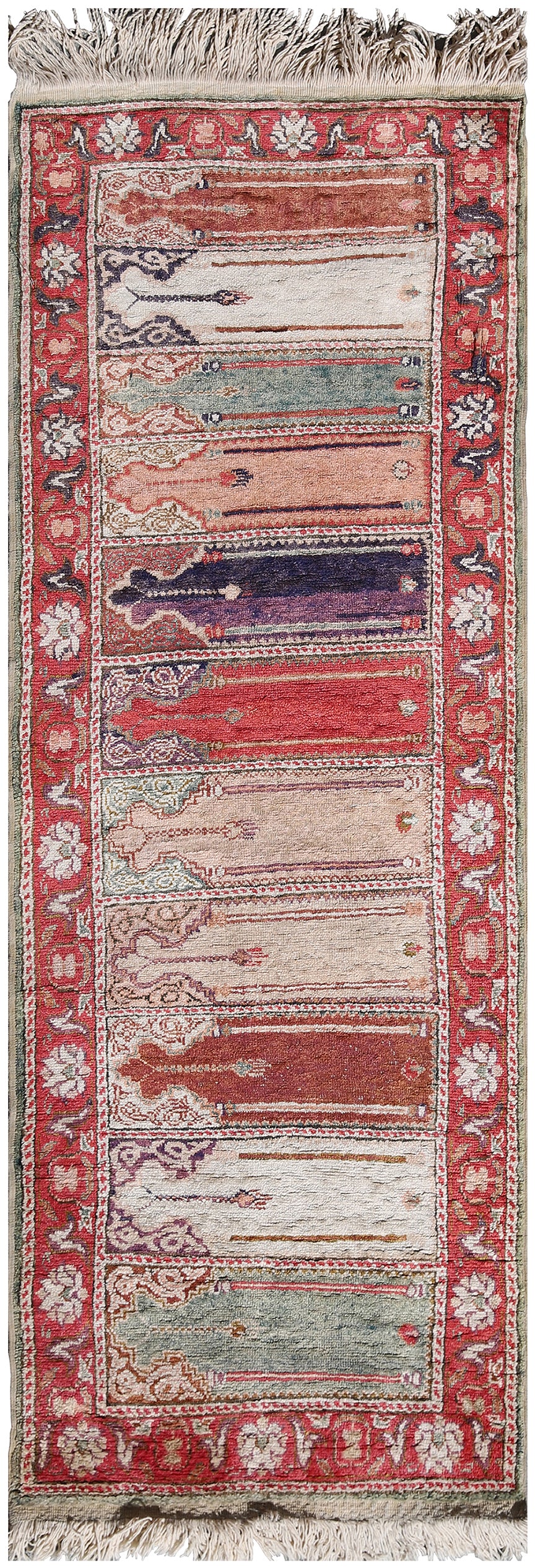 2x5 Vintage Turkish Saf Prayer Rug