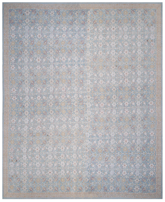20'x24' Ariana Luxury Floral Blue Gold White Palace Rug