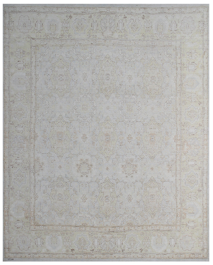 8'x9' Ariana Traditional Agra Soft Blue Ivory Rug