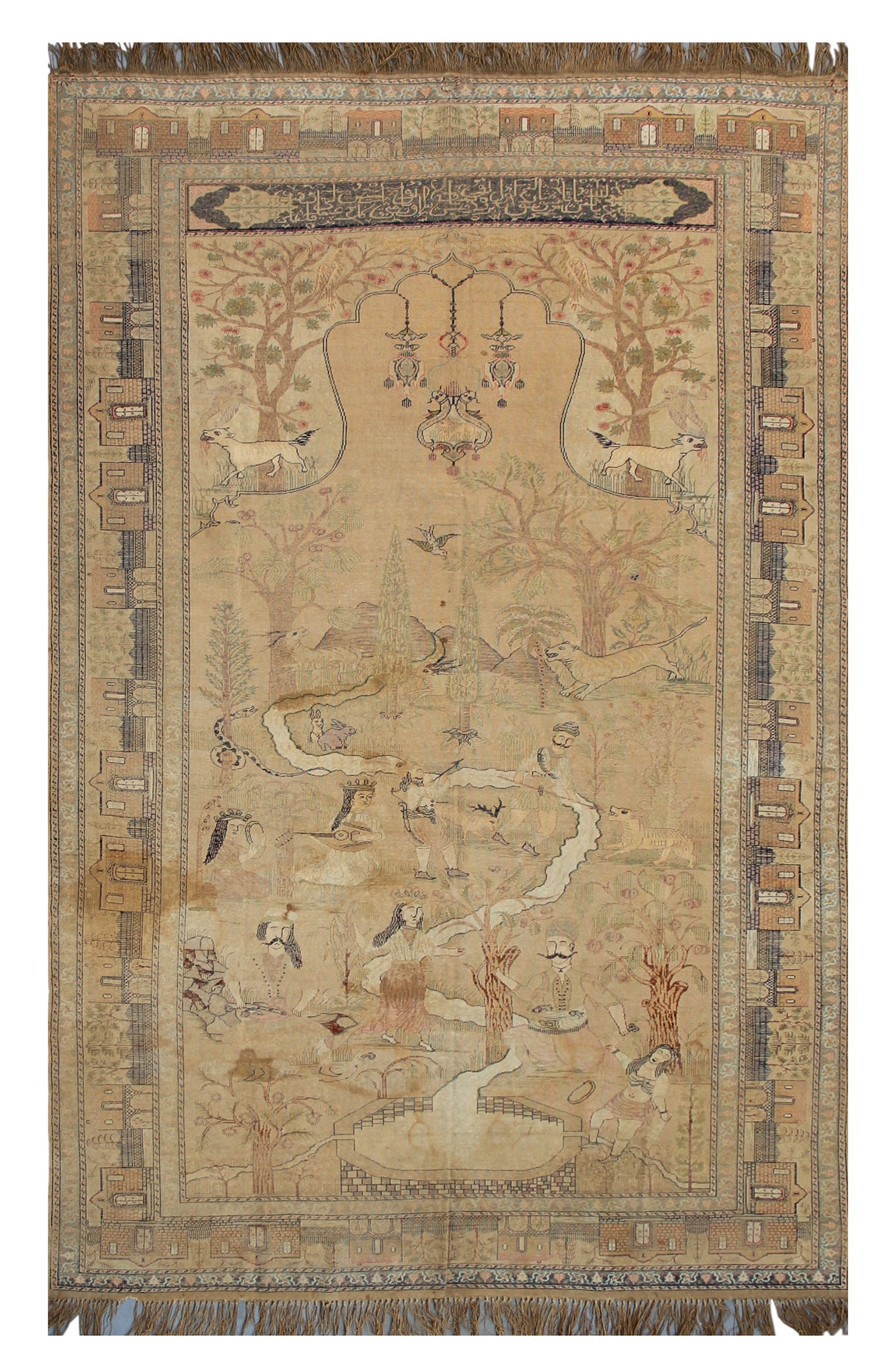 6'x9' Antique Semi-Antique Unusual Turkish Rug