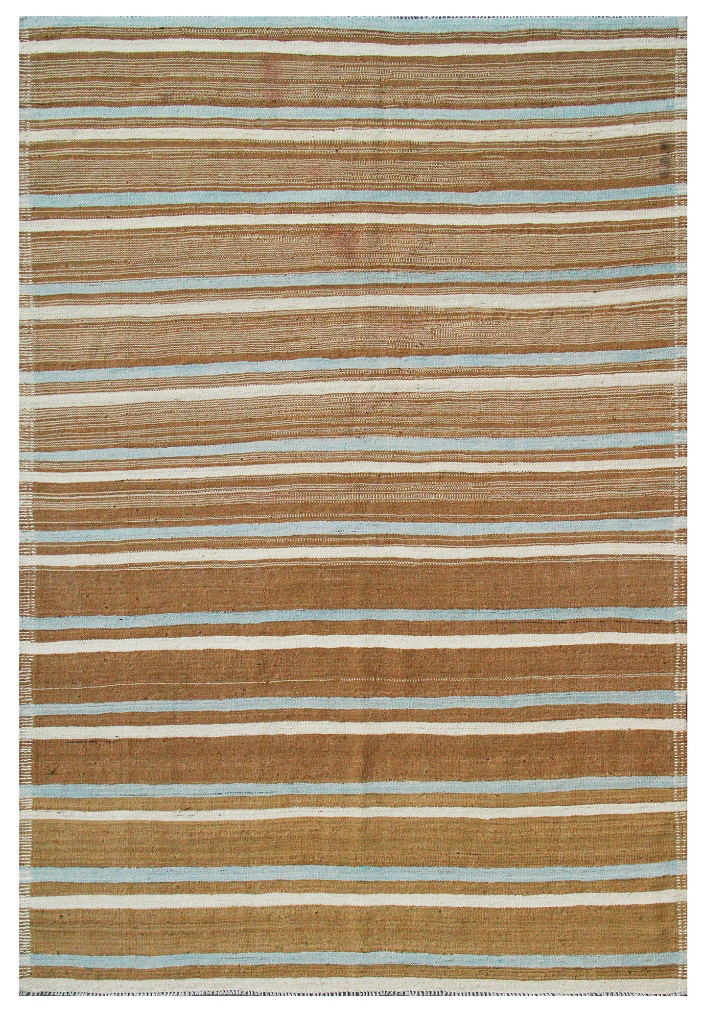 5x7 Ariana Striped Brown Blue and Ivory Kilim