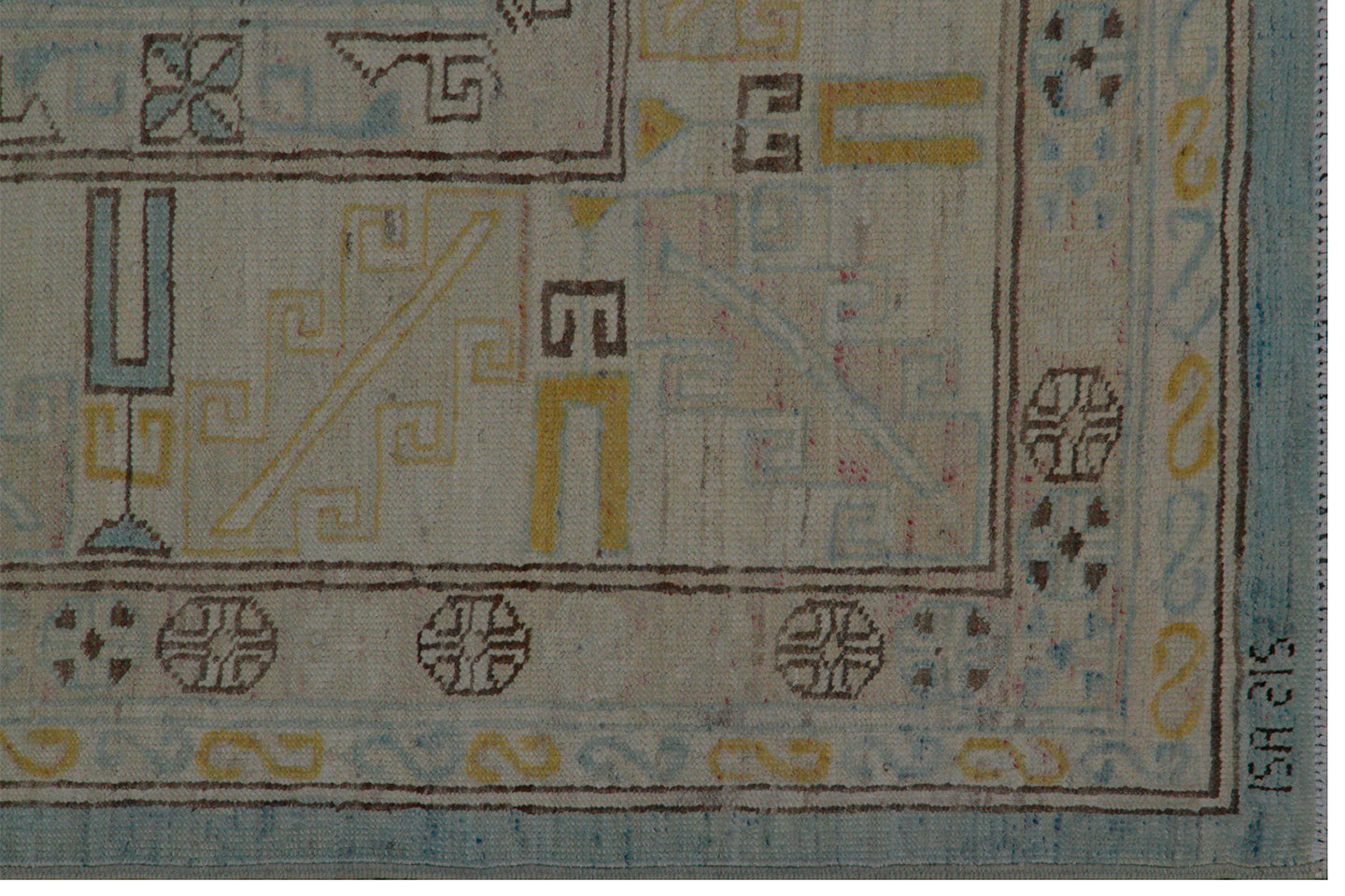 8'x10' Soft Pink Blue Beige Ivory Geometric Kazak Design Ariana Hazara Rug