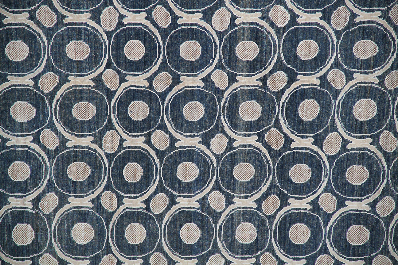 10'x19' Denim Blue Circular Ariana Modern Rug
