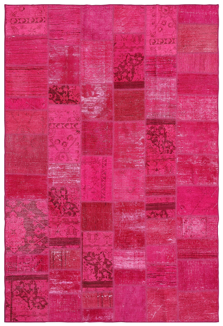 6'x10' Ariana Hot Pink Patchwork Rug