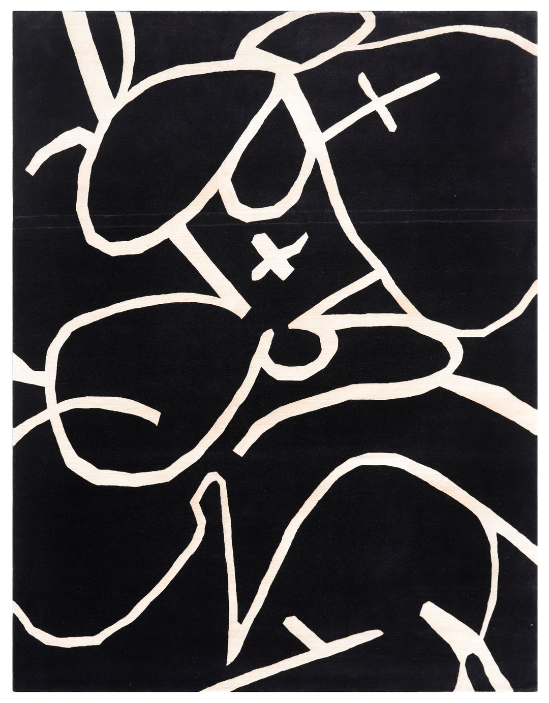 2'x3' Black and White Geometric Ariana Modern Rug Custom Only