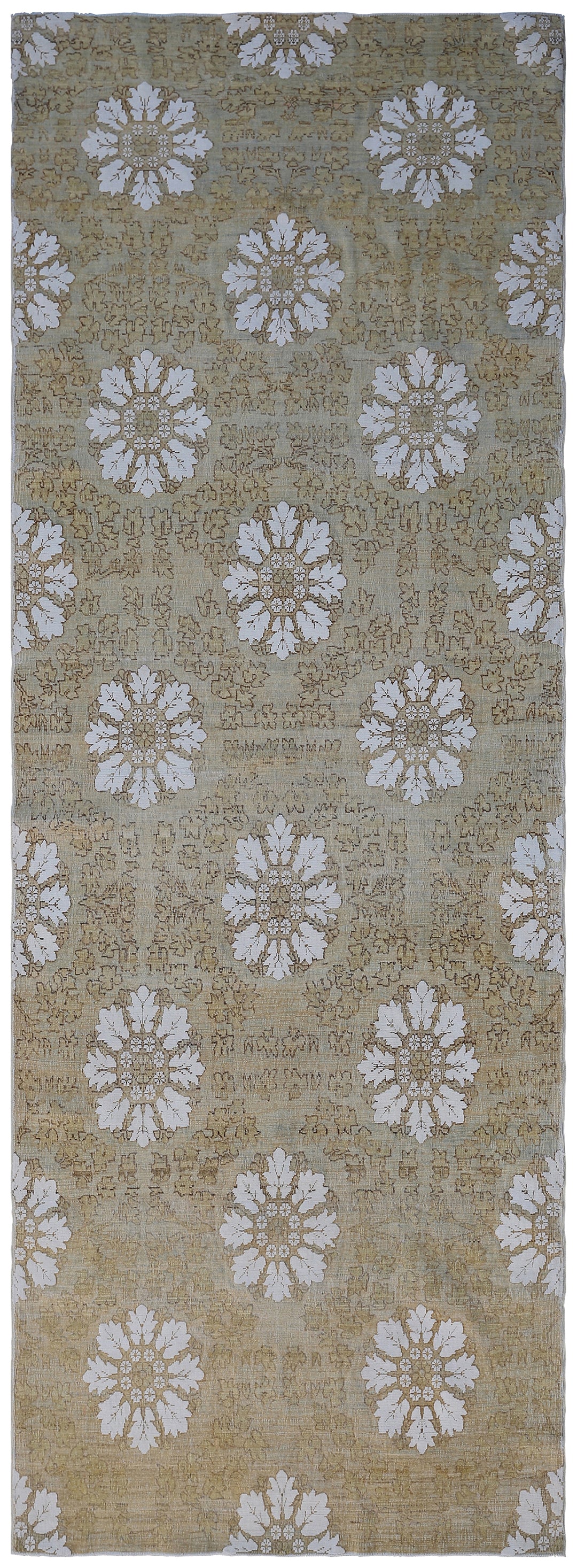 3'x9' Ariana Floral Pastel White Modern Design Runner Rug