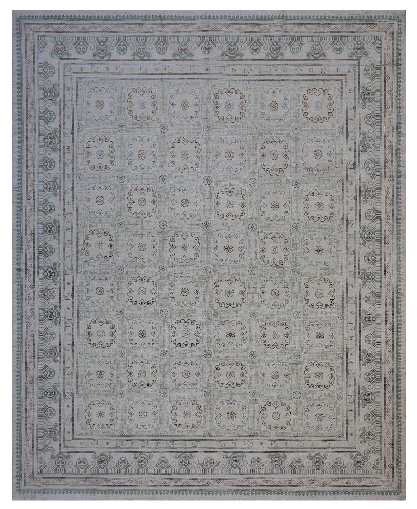 11'x9' Ariana Samarkand Design Blue Cream Rug