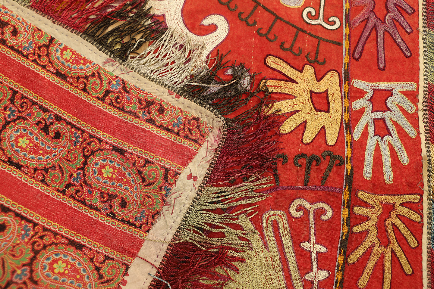 2'x2' Antique Uzbek Laqai Suzani Textile