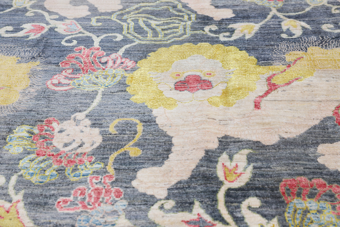 9x12 Chinese Foo Dog Design Silk and Wool Ariana Modern