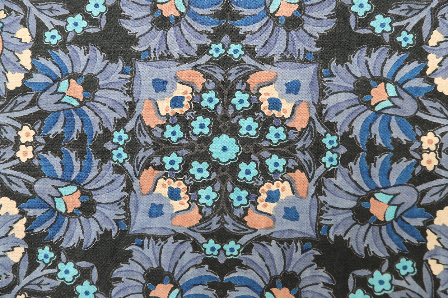 1'x1' Machine Woven Blue Floral Pillowcase