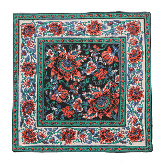 1'x1' Machine Woven Floral Design Pillowcase